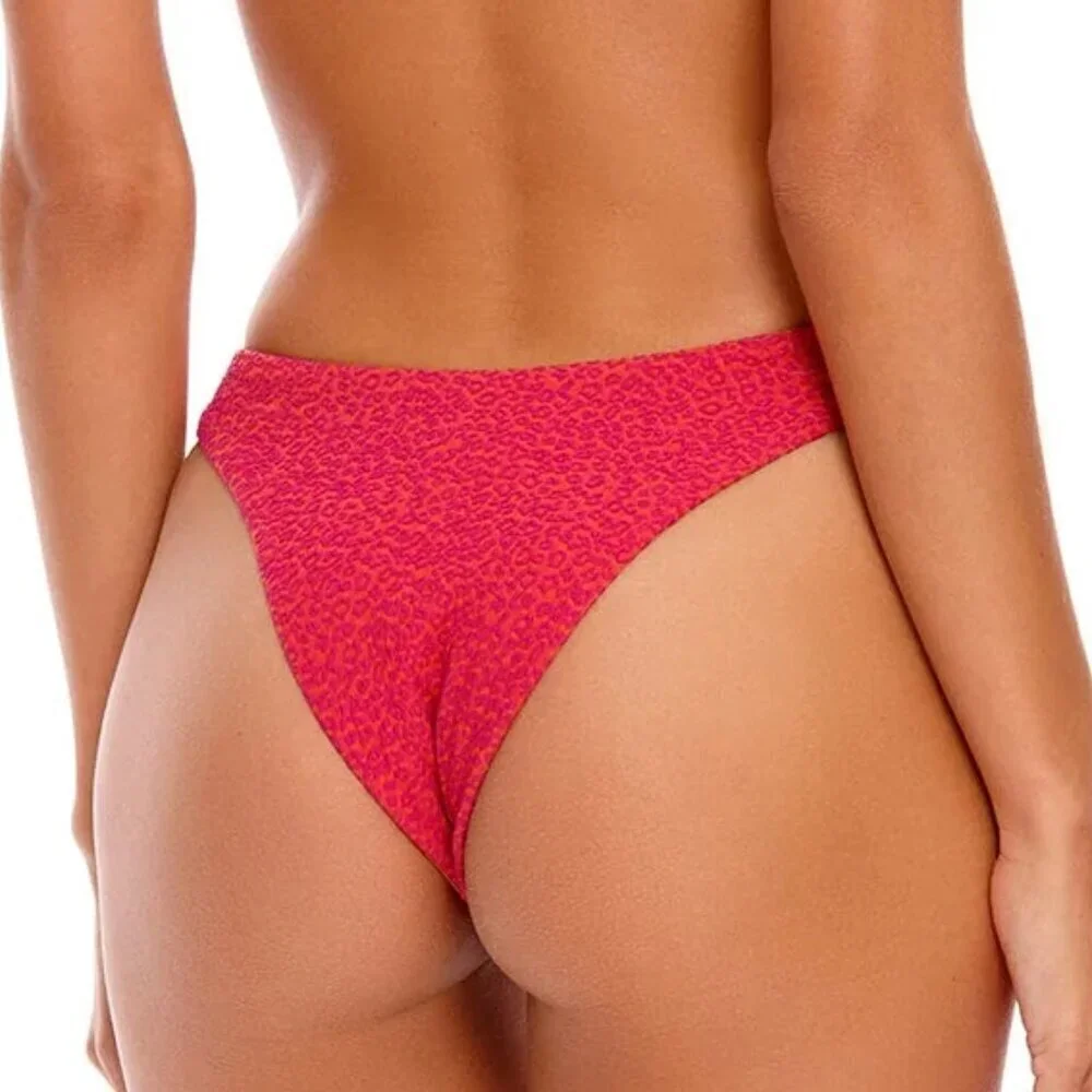 Agua Bendita Avy Lula swim bikini bottom pink high cut low rise new XL X-Large